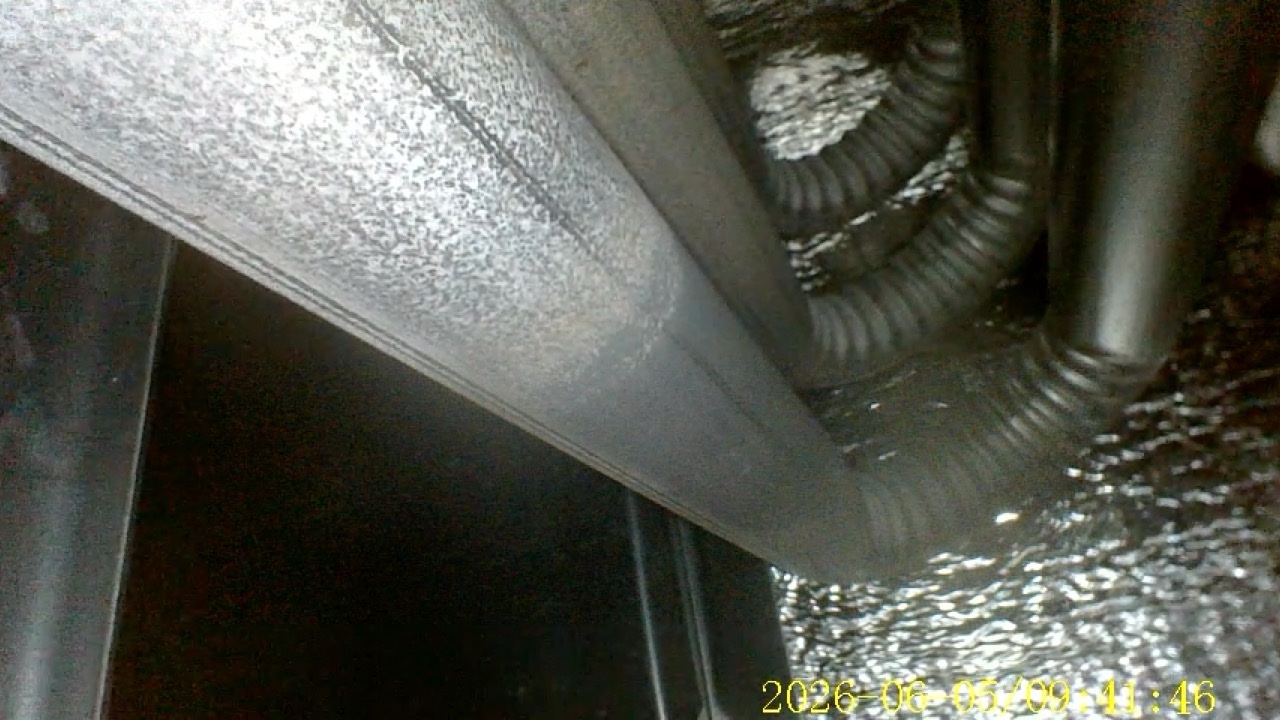Flex duct system in attic during HVAC inspection