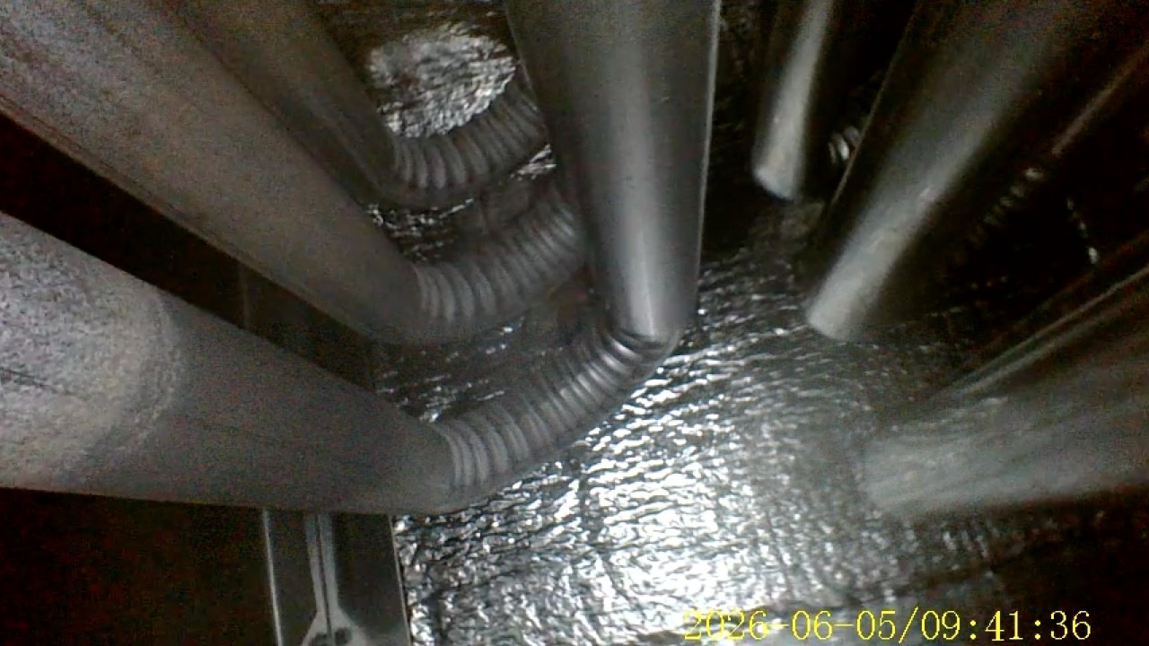 Ductwork showing moisture and condensation issues