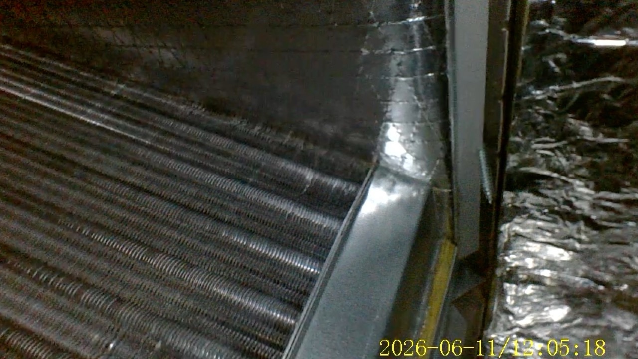 Evaporator coil fins closeup during HVAC maintenance